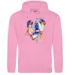 Жіноча толстовка (худі) Акварельний бульдог Рожевий фото