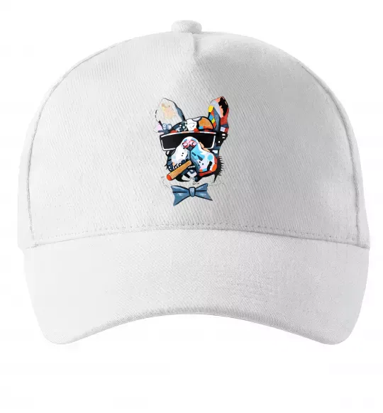 Кепка Бульдог з цигаркою Белый фото