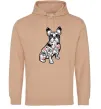 Жіноча толстовка (худі) Бульдог в тату Пісочний Жіноча толстовка (худі) Бульдог в тату Пісочний фото