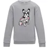 Детский Свитшот Бульдог в тату Серый меланж Детский Свитшот Бульдог в тату Серый меланж фото