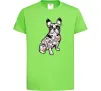 Детская футболка Бульдог в тату Лаймовый фото