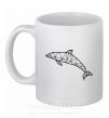 Чашка керамическая Dolphin lineart Белый фото
