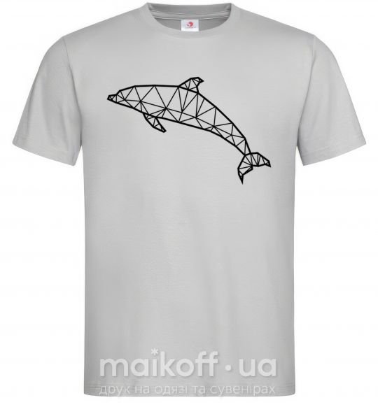 Чоловіча футболка Dolphin lineart Сірий фото