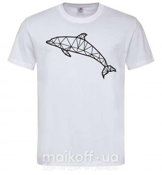 Чоловіча футболка Dolphin lineart Білий фото