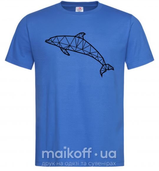 Чоловіча футболка Dolphin lineart Яскраво-синій фото