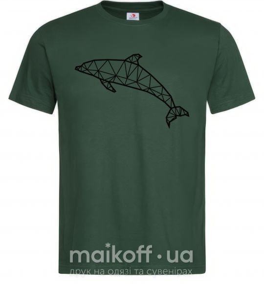 Чоловіча футболка Dolphin lineart Темно-зелений фото