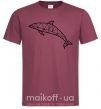 Чоловіча футболка Dolphin lineart Бордовий фото