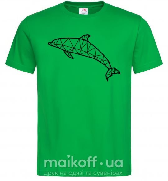 Чоловіча футболка Dolphin lineart Зелений фото