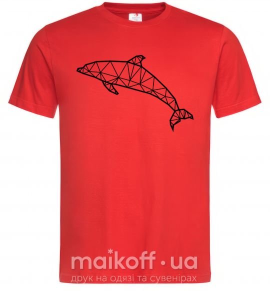 Чоловіча футболка Dolphin lineart Червоний фото
