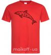 Чоловіча футболка Dolphin lineart Червоний фото