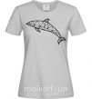 Женская футболка Dolphin lineart Серый фото