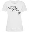 Женская футболка Dolphin lineart Белый фото