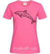 Женская футболка Dolphin lineart Ярко-розовый фото