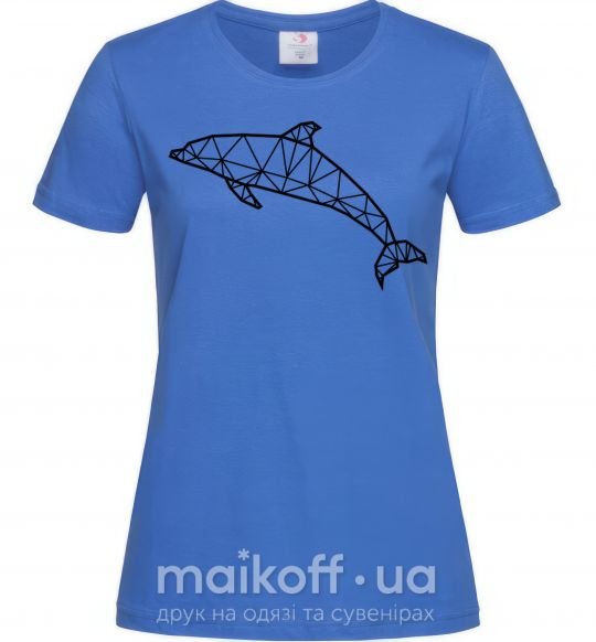 Женская футболка Dolphin lineart Ярко-синий фото