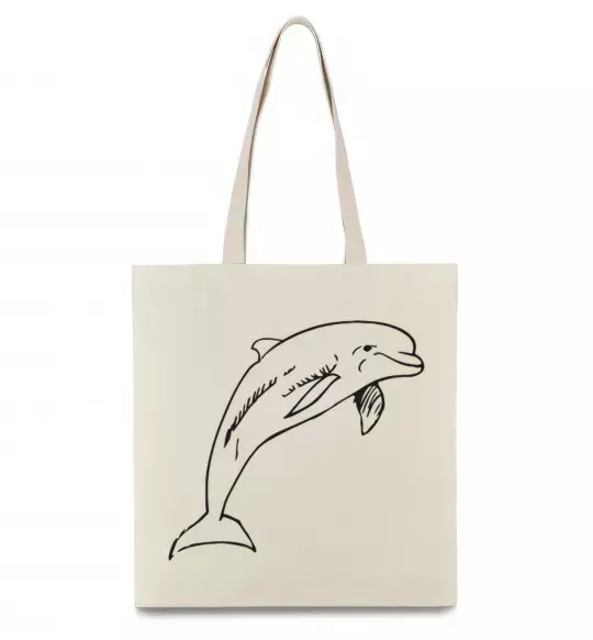 Эко-сумка Happy dolphin Бежевый фото