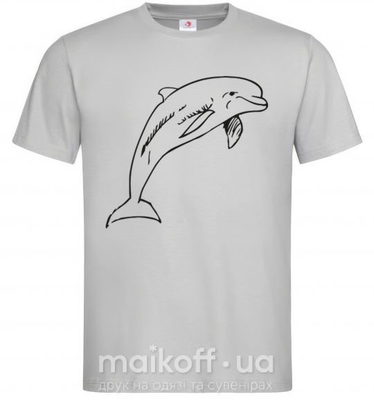 Мужская футболка Happy dolphin Серый фото