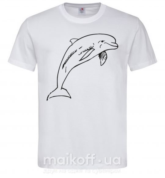Мужская футболка Happy dolphin Белый фото