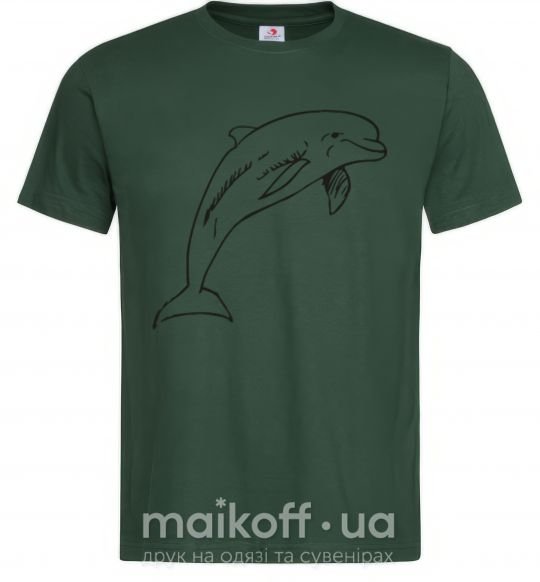 Мужская футболка Happy dolphin Темно-зеленый фото