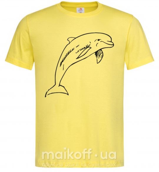 Чоловіча футболка Happy dolphin Лимонний фото