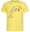 Мужская футболка Happy dolphin Лимонный фото