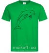 Мужская футболка Happy dolphin Зеленый фото