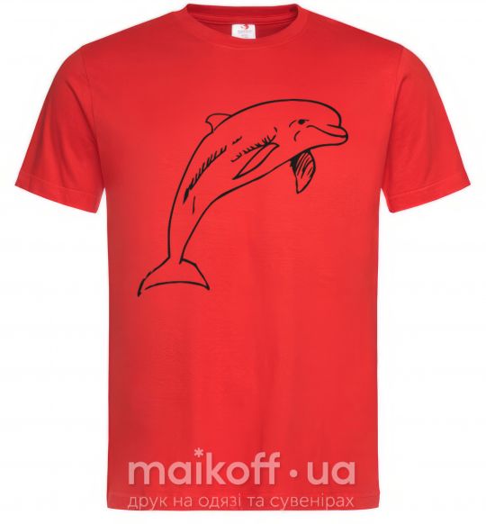 Мужская футболка Happy dolphin Красный фото