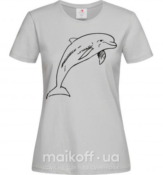 Женская футболка Happy dolphin Серый фото