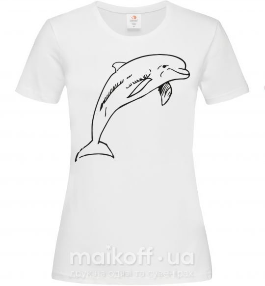 Женская футболка Happy dolphin Белый фото