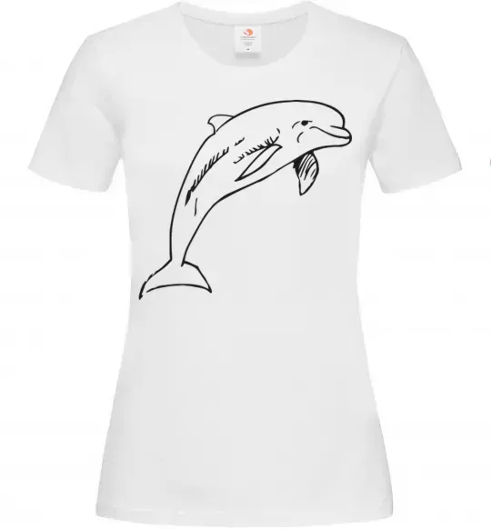 Жіноча футболка Happy dolphin Білий фото