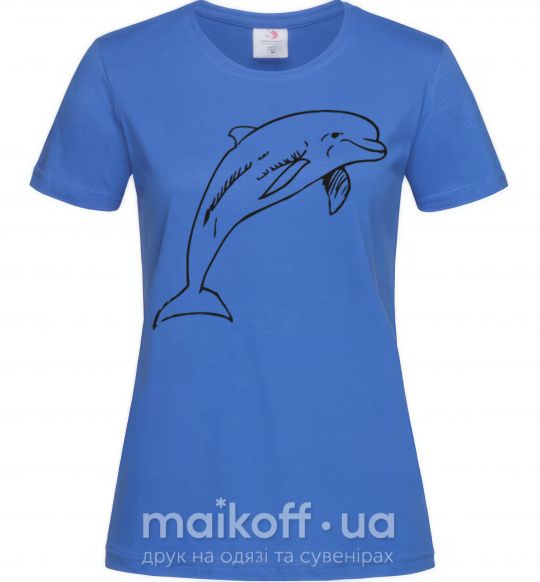 Женская футболка Happy dolphin Ярко-синий фото