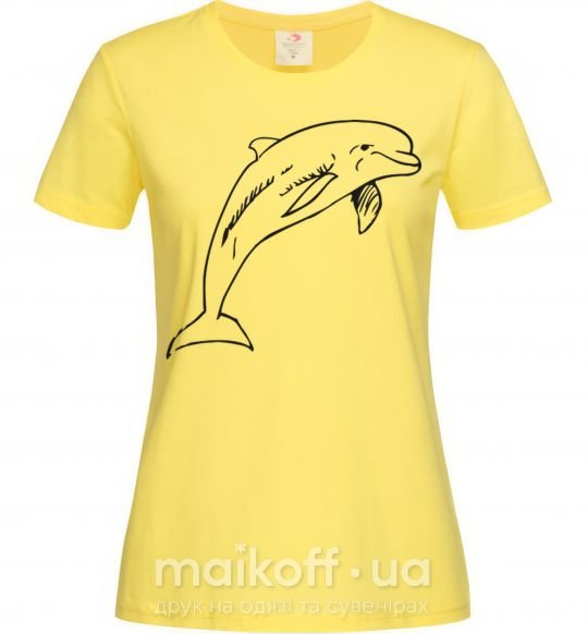 Женская футболка Happy dolphin Лимонный фото