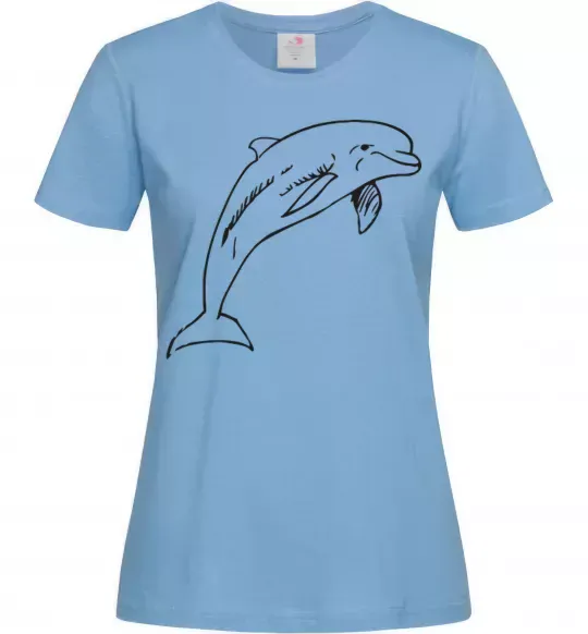 Жіноча футболка Happy dolphin Блакитний фото