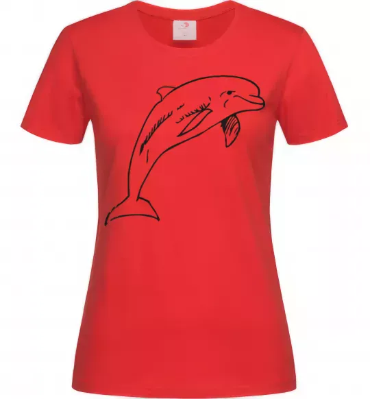 Жіноча футболка Happy dolphin Червоний фото