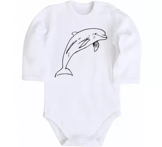 Детский боди Happy dolphin Белый фото