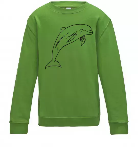 Детский Свитшот Happy dolphin Лаймовый фото