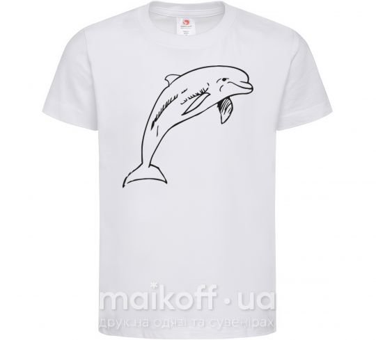Детская футболка Happy dolphin Белый фото