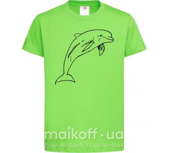 Детская футболка Happy dolphin Лаймовый фото