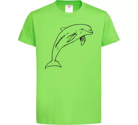 Дитяча футболка Happy dolphin Лаймовий фото