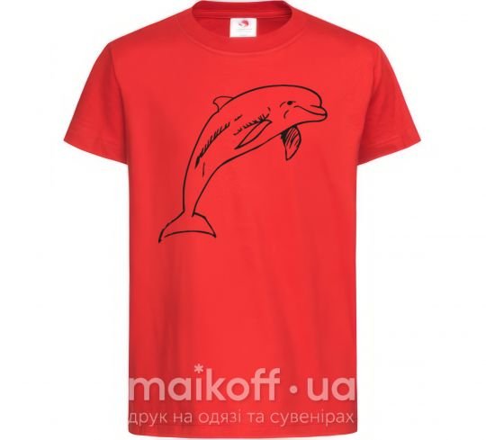 Детская футболка Happy dolphin Красный фото