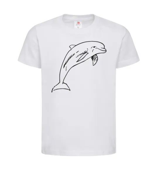 Детская футболка Happy dolphin Белый фото