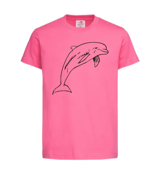 Детская футболка Happy dolphin Ярко-розовый фото