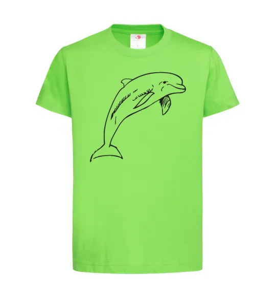 Детская футболка Happy dolphin Лаймовый фото