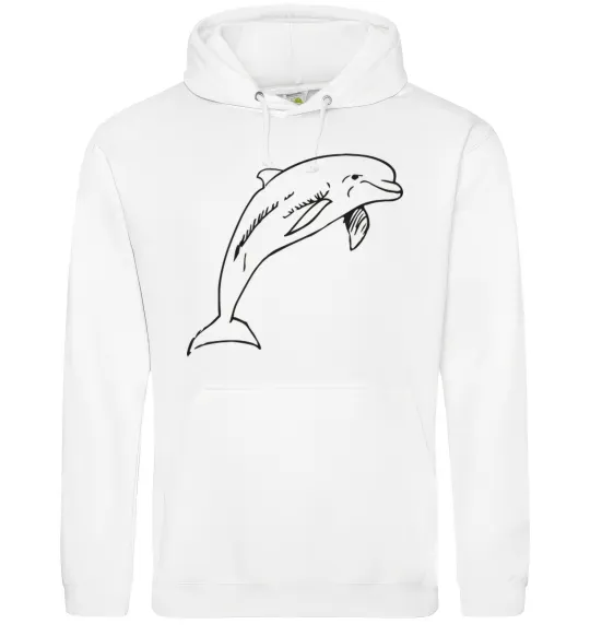 Чоловіча толстовка (худі) Happy dolphin Білий фото