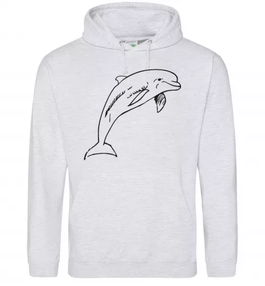 Чоловіча толстовка (худі) Happy dolphin Сірий меланж фото