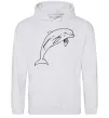 Чоловіча толстовка (худі) Happy dolphin Сірий меланж фото