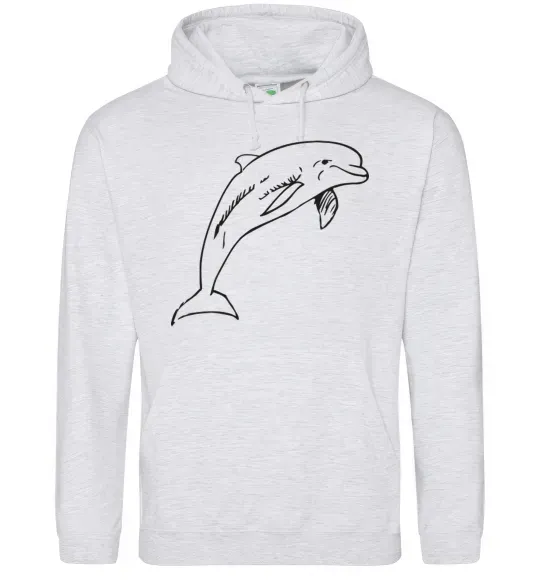 Жіноча толстовка (худі) Happy dolphin Сірий меланж фото