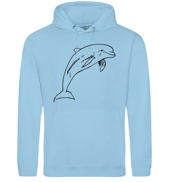 Женская толстовка (худи) Happy dolphin Голубой фото