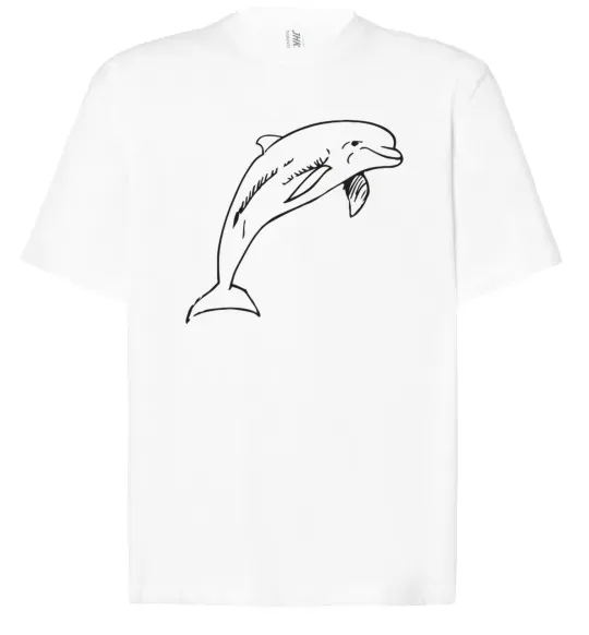 Футболка Оверсайз Happy dolphin Білий фото