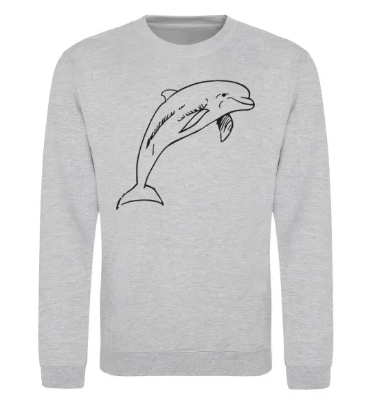 Світшот Happy dolphin Сірий меланж фото
