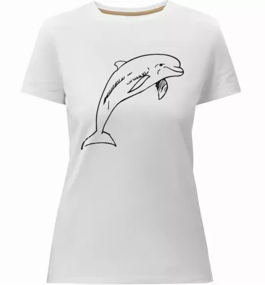 Жіноча преміум футболка Happy dolphin Білий фото